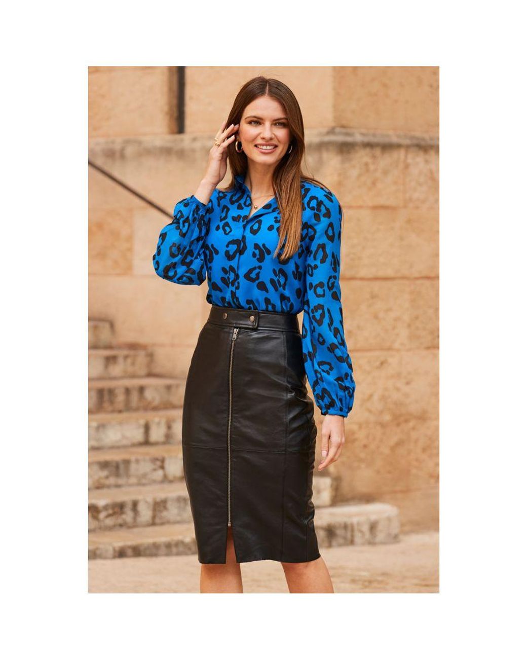 Sosandar Blue Print Shirt
