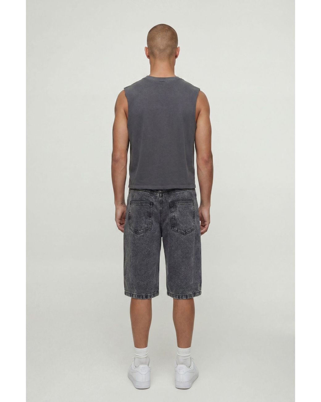 BoohooMAN Gray Shrunken Boxy Washed Gay Slogan Tank for men