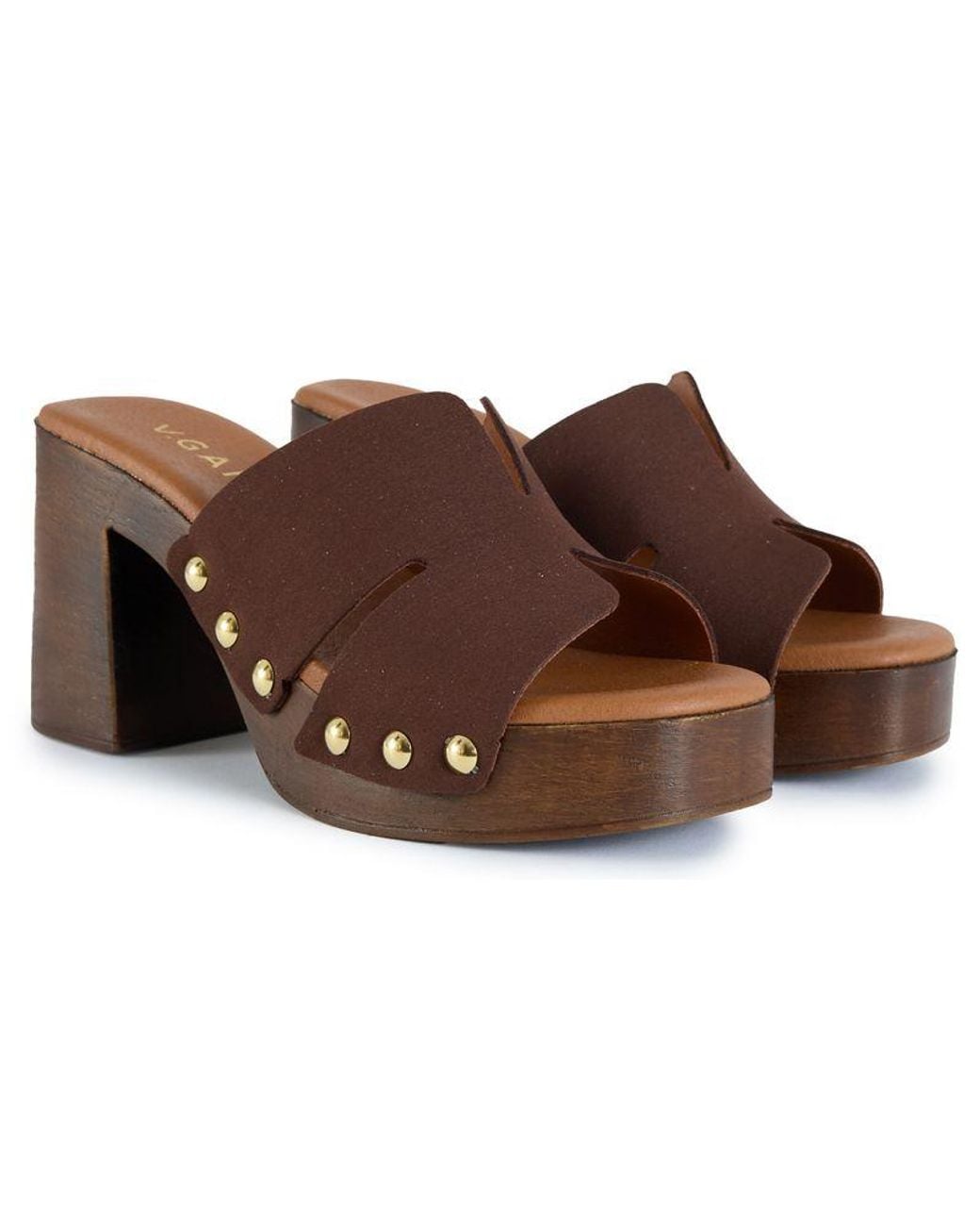 V.Gan Brown Vegan Oxi Clog Sandals
