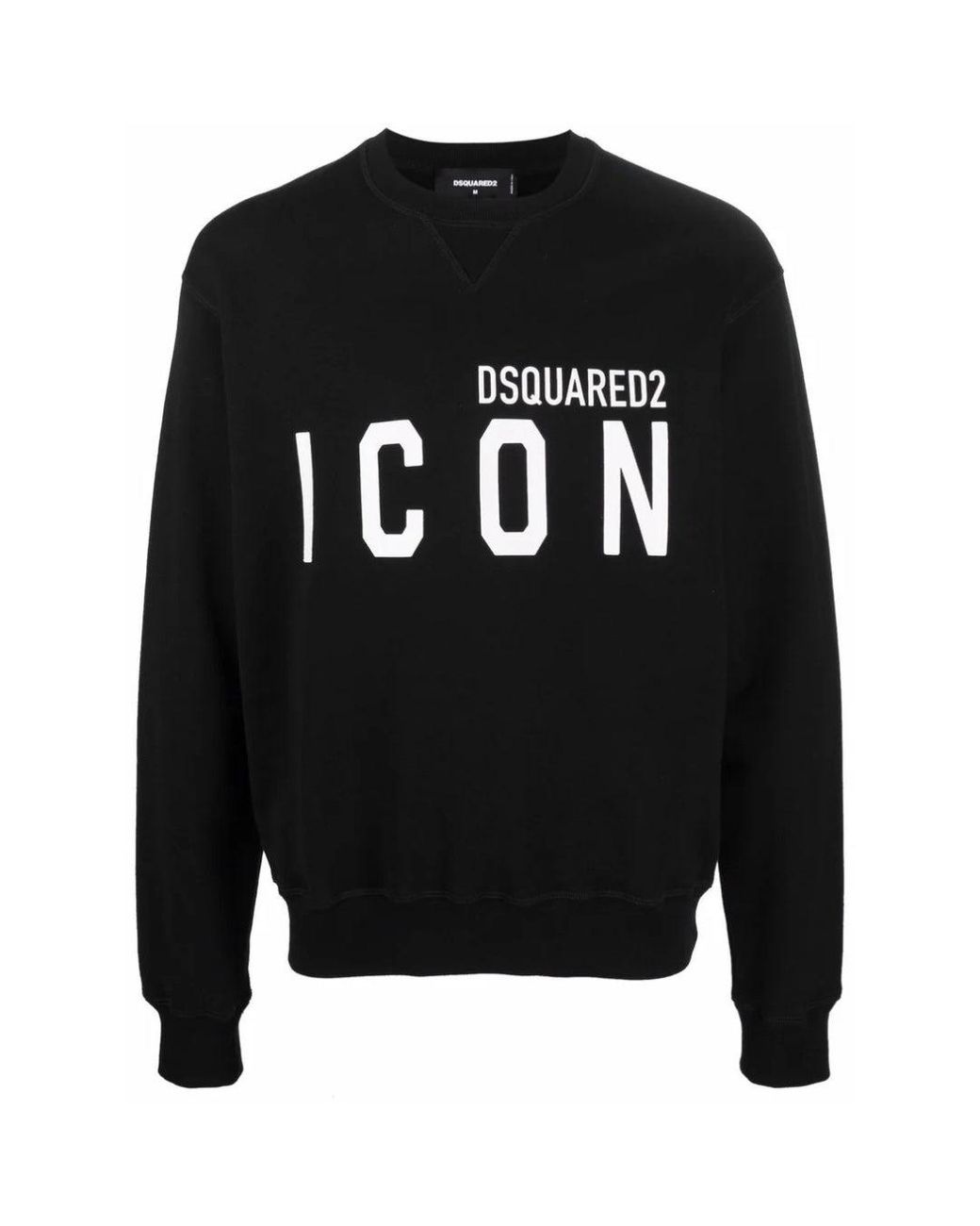 DSquared² Black Sweatshirt Large Icon Cool Logo Cotton for men