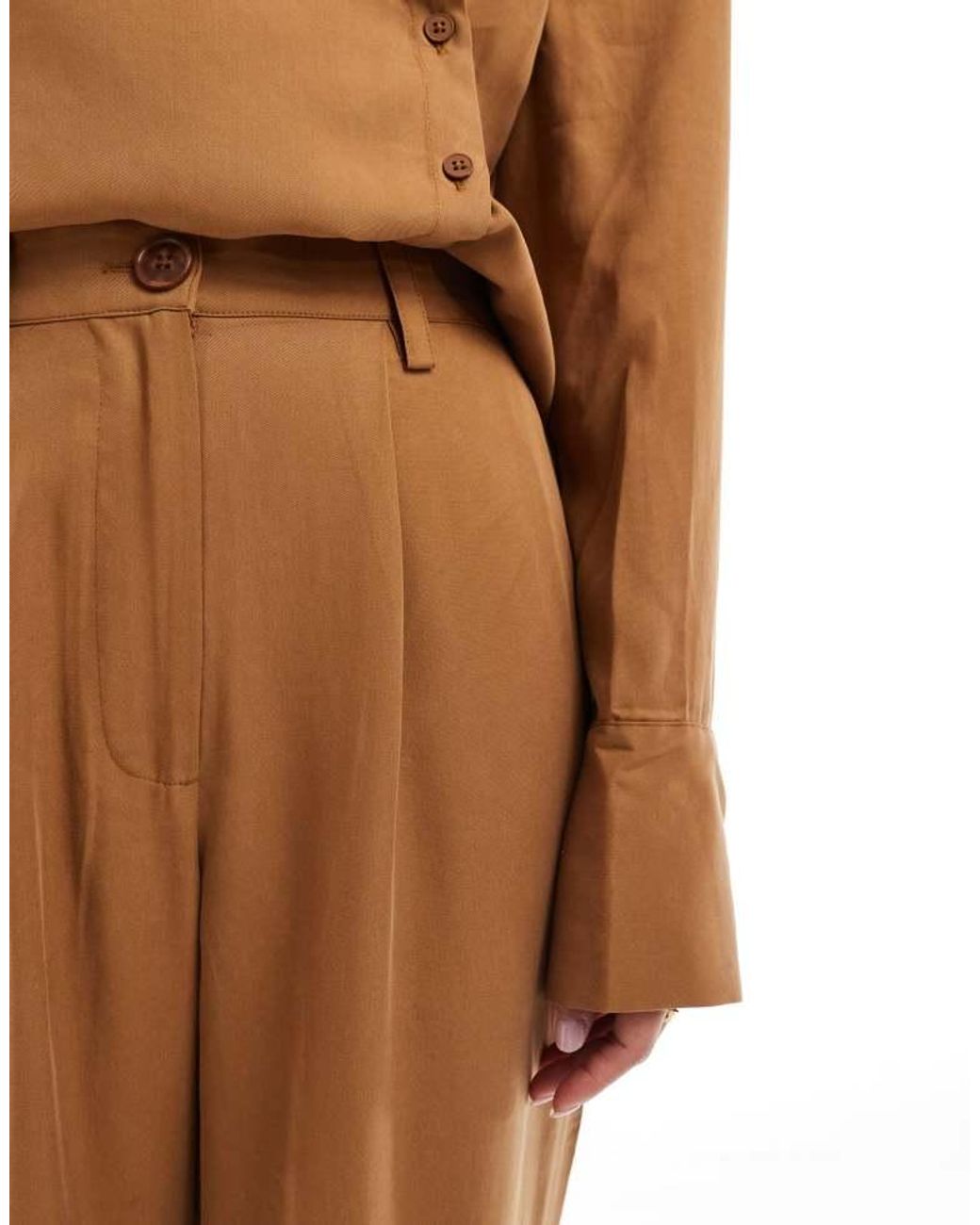 ASOS Brown Relaxed Straight Leg Trousers Co-Ord