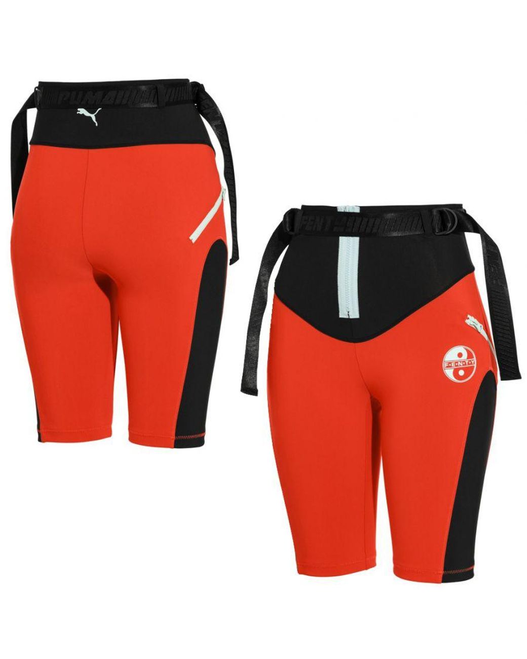 PUMA X Fenty Red Biker Shorts - Nylon | Lyst UK