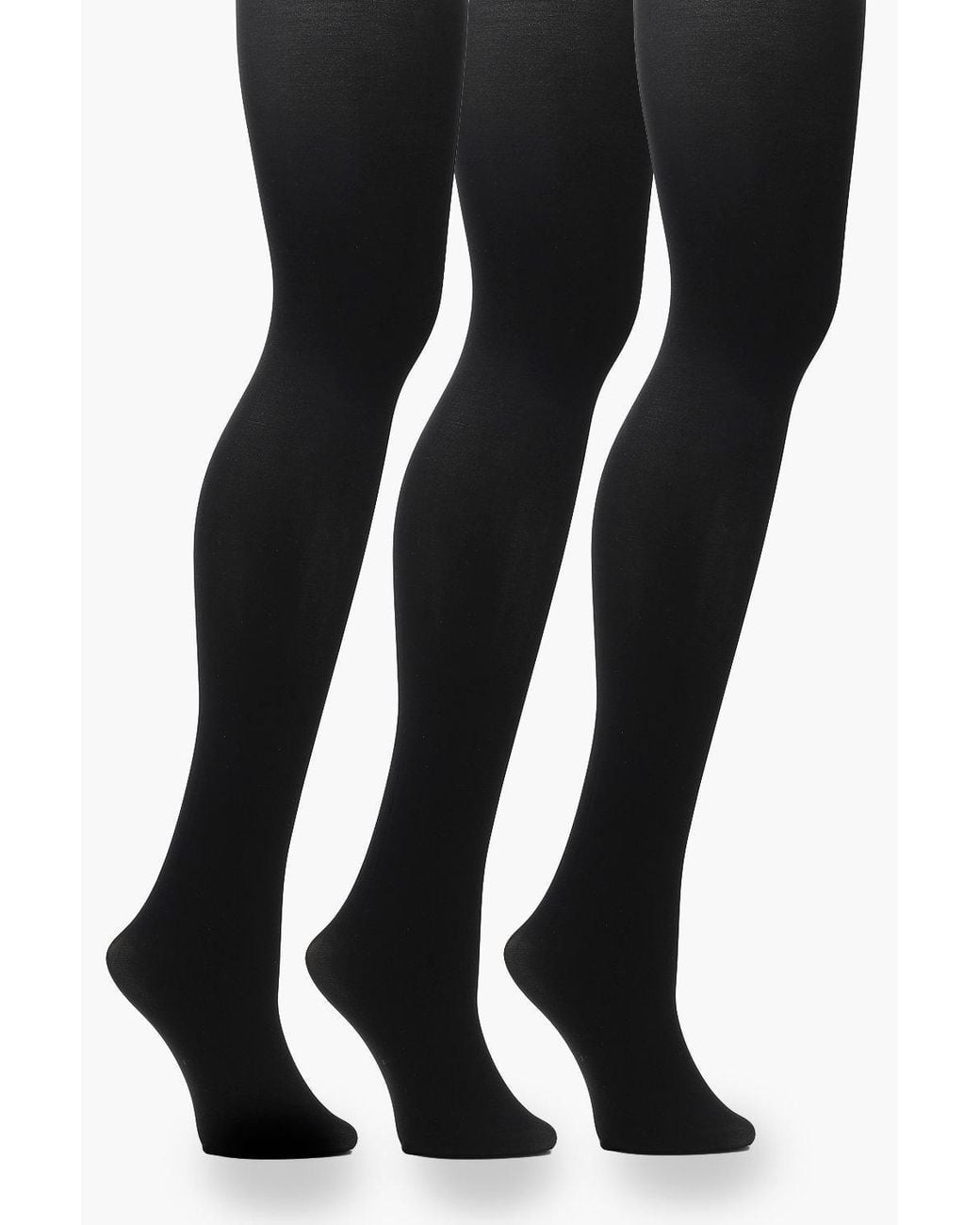 Boohoo Black Plus 60 Denier 3 Pack Tights