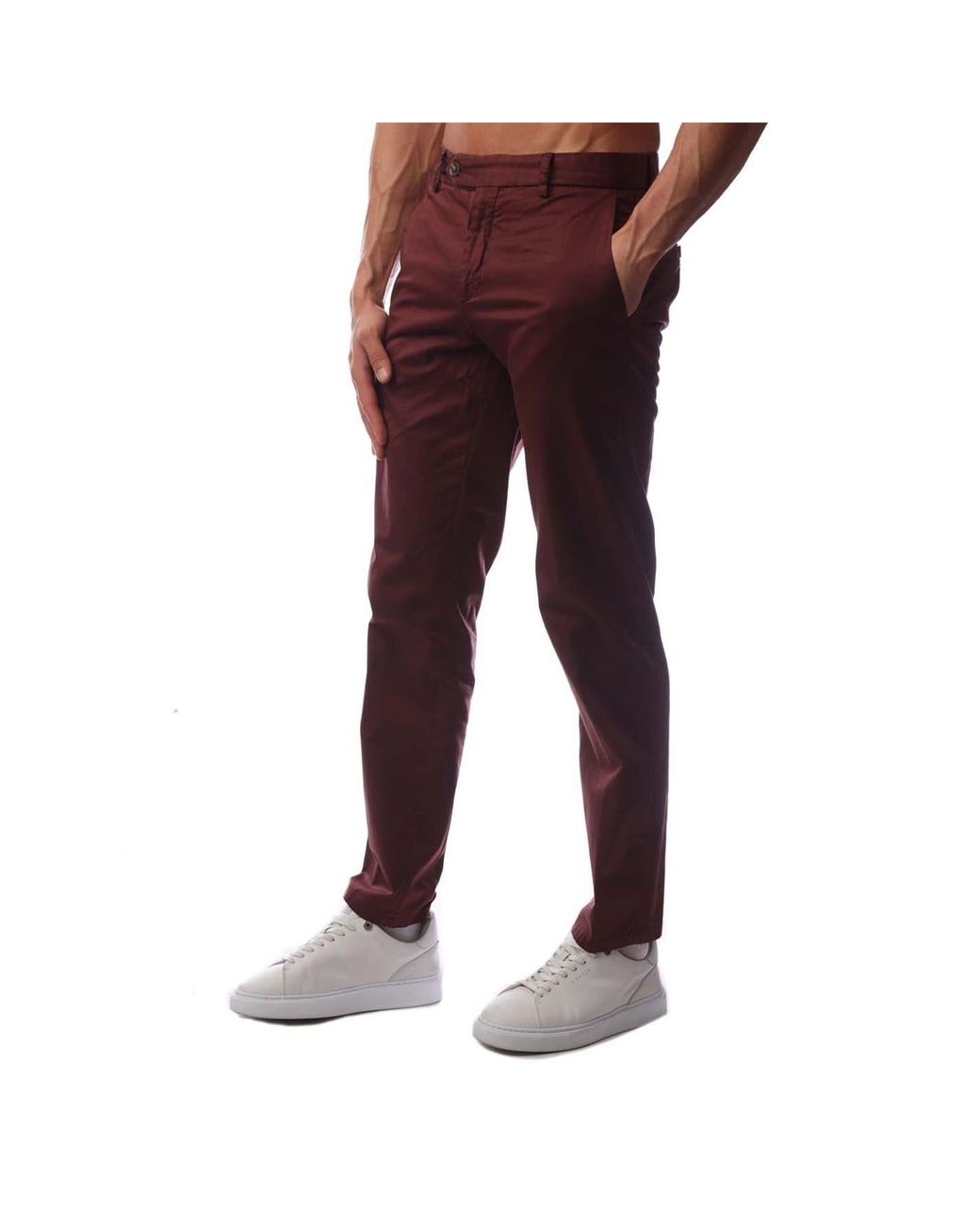 Boss Red T Gee Solid Patterned Straight Trousers for men