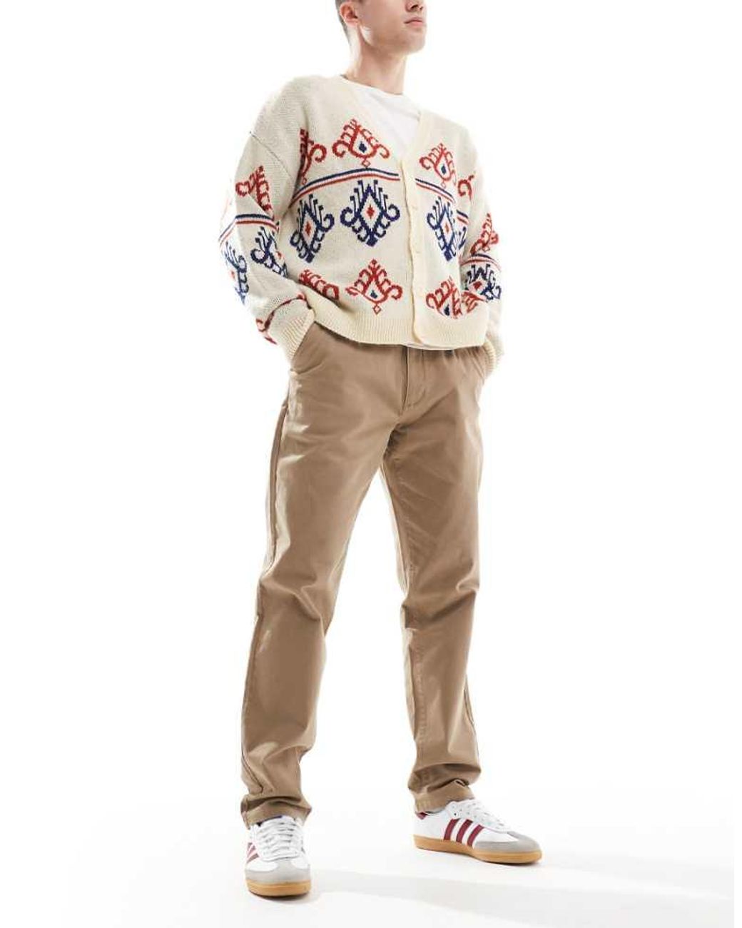 Farah Natural Norwood Regular Fit Twill Chino Trousers for men