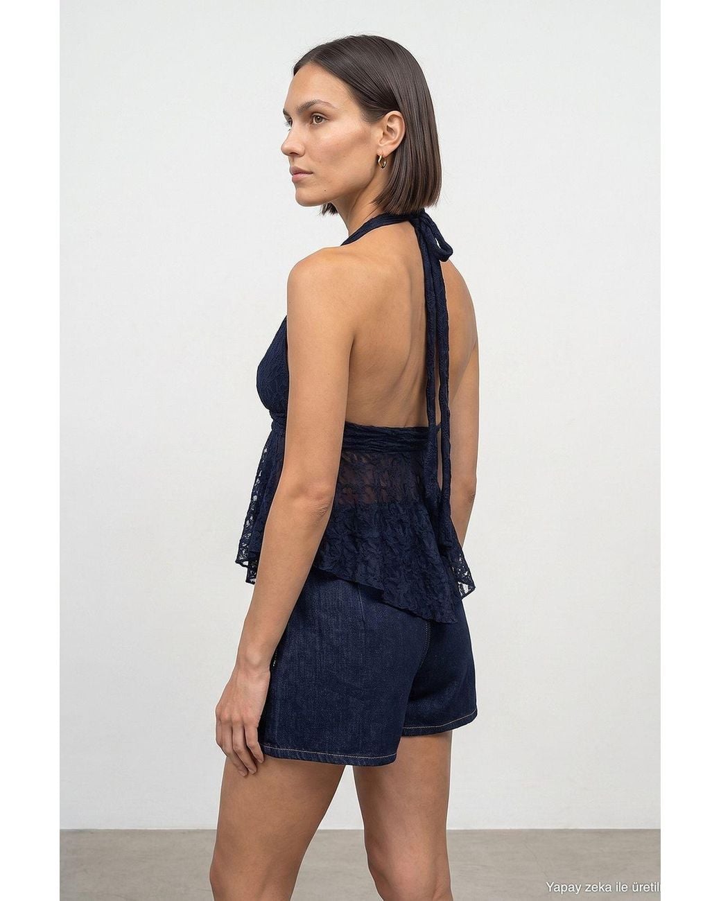 Dilvin Blue Polyamide Elastane Blouse