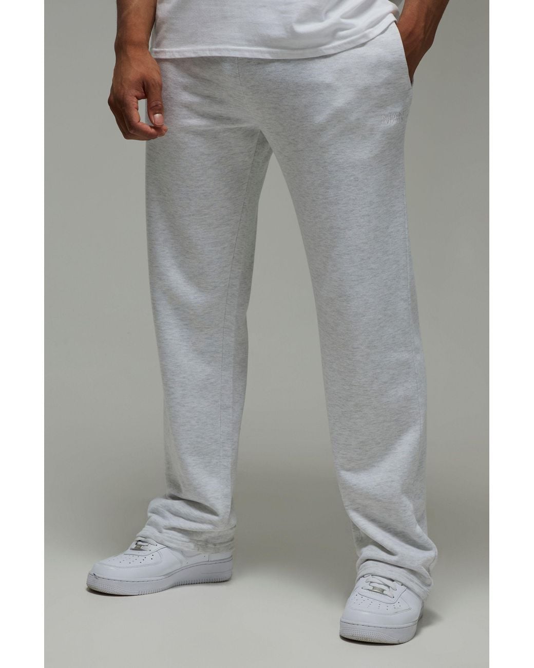 BoohooMAN Gray Active Straight Leg Dash Sweatpants for men