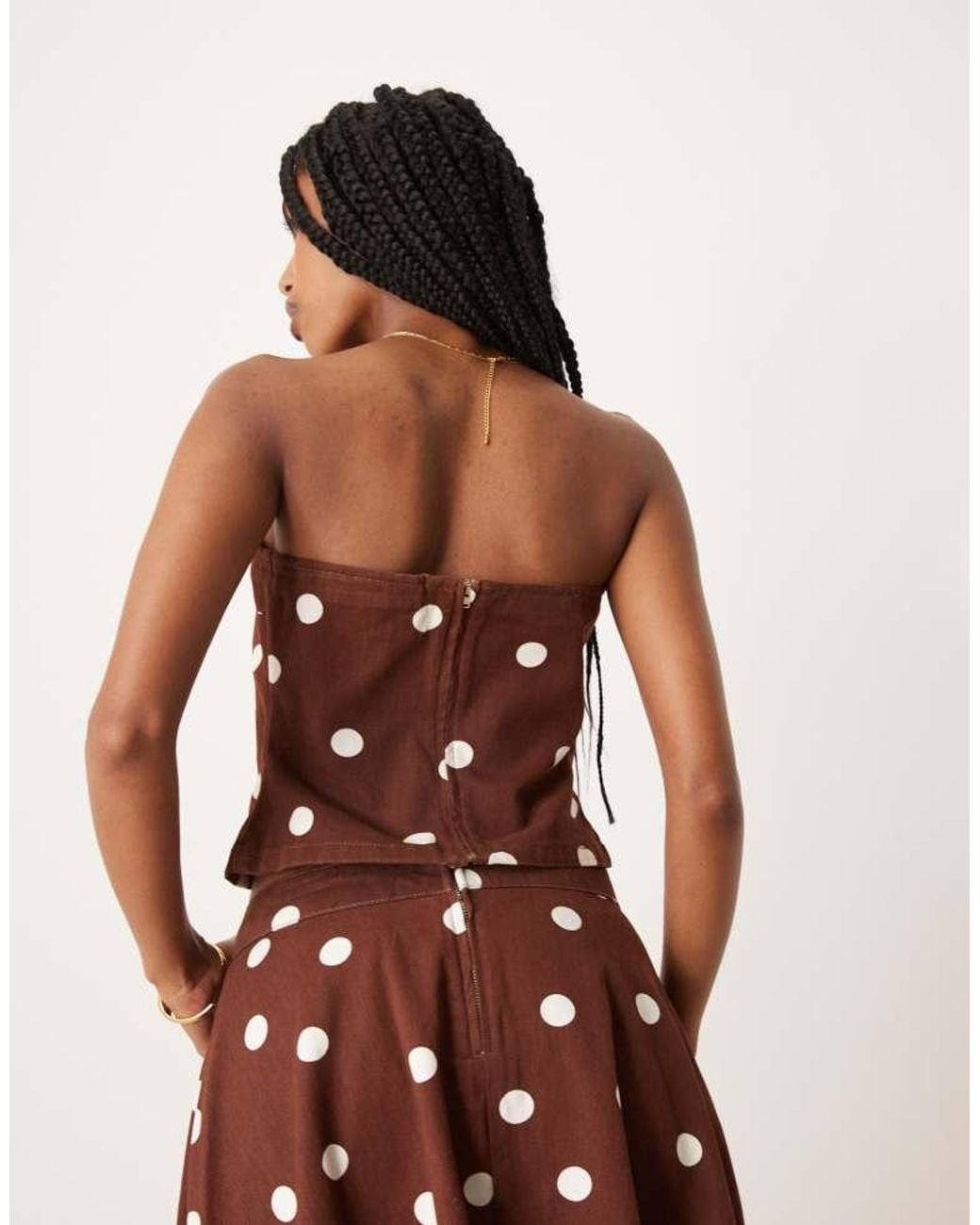 ASOS Red Bandeau Denim Top