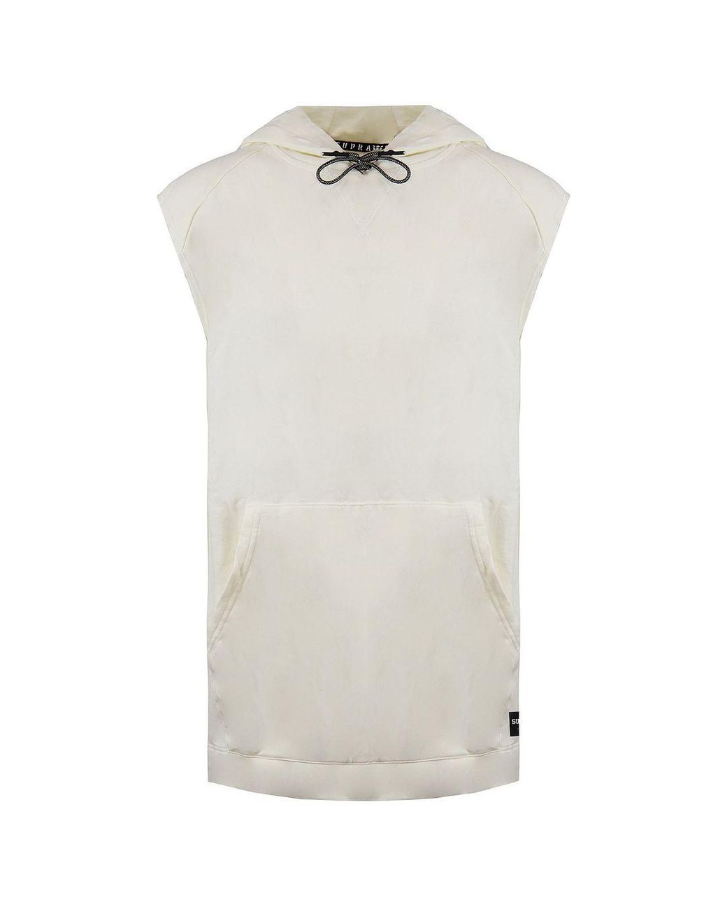 Supra White Logo Sleeveless Pullover Cotton Hoodie 102171 036 for men