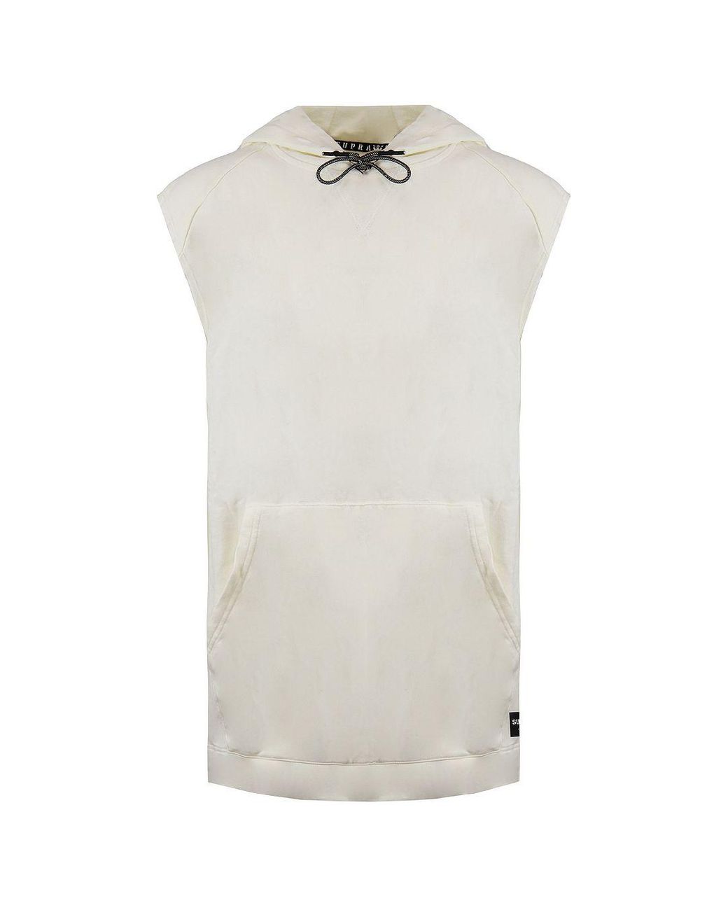 Supra White Logo Sleeveless Pullover Cotton Hoodie 102171 036 for men