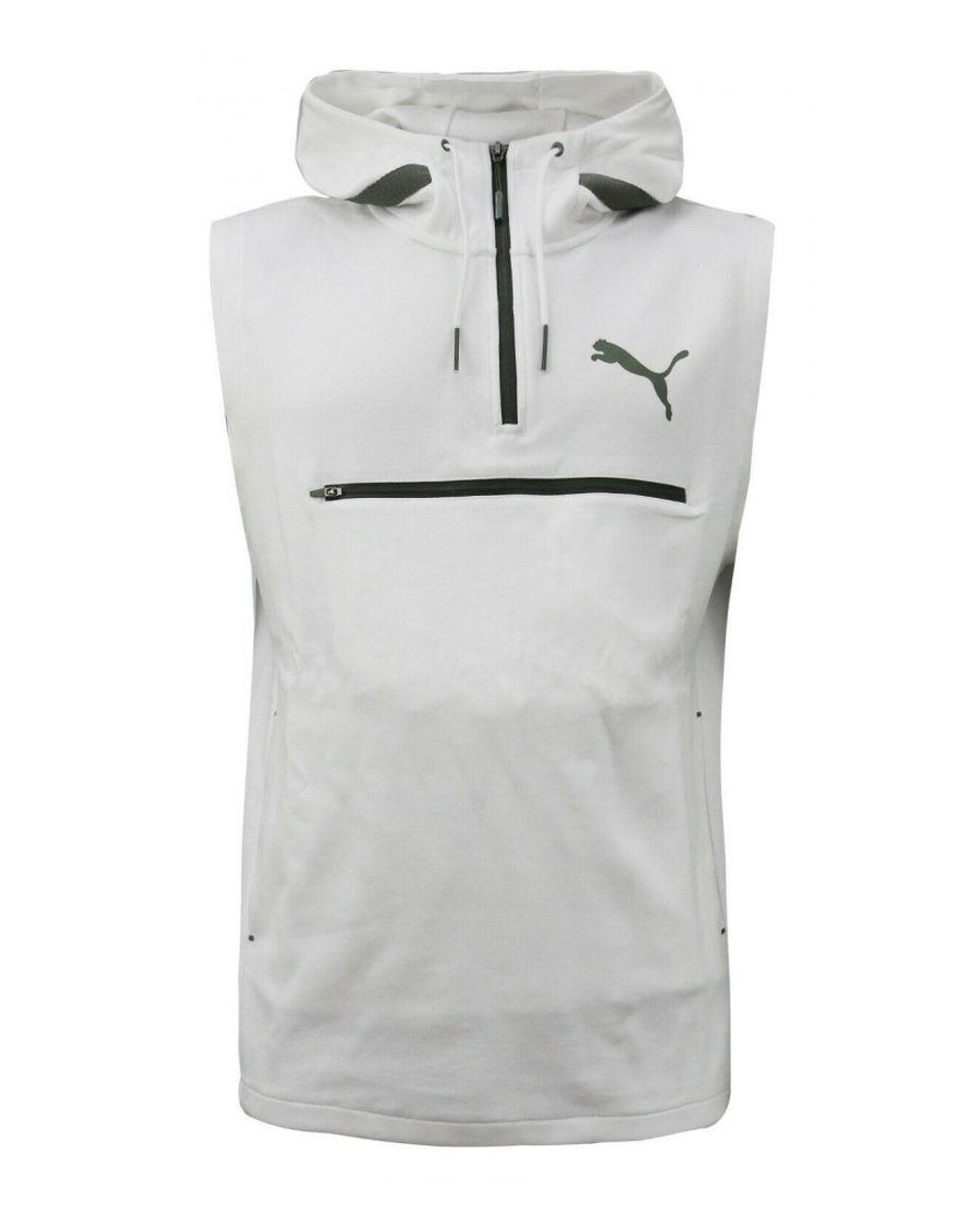PUMA Evo Sl Sleeveless Hoodie Jumper Activewear White 574519 05 A58d  Textile in Grey for Men | Lyst UK