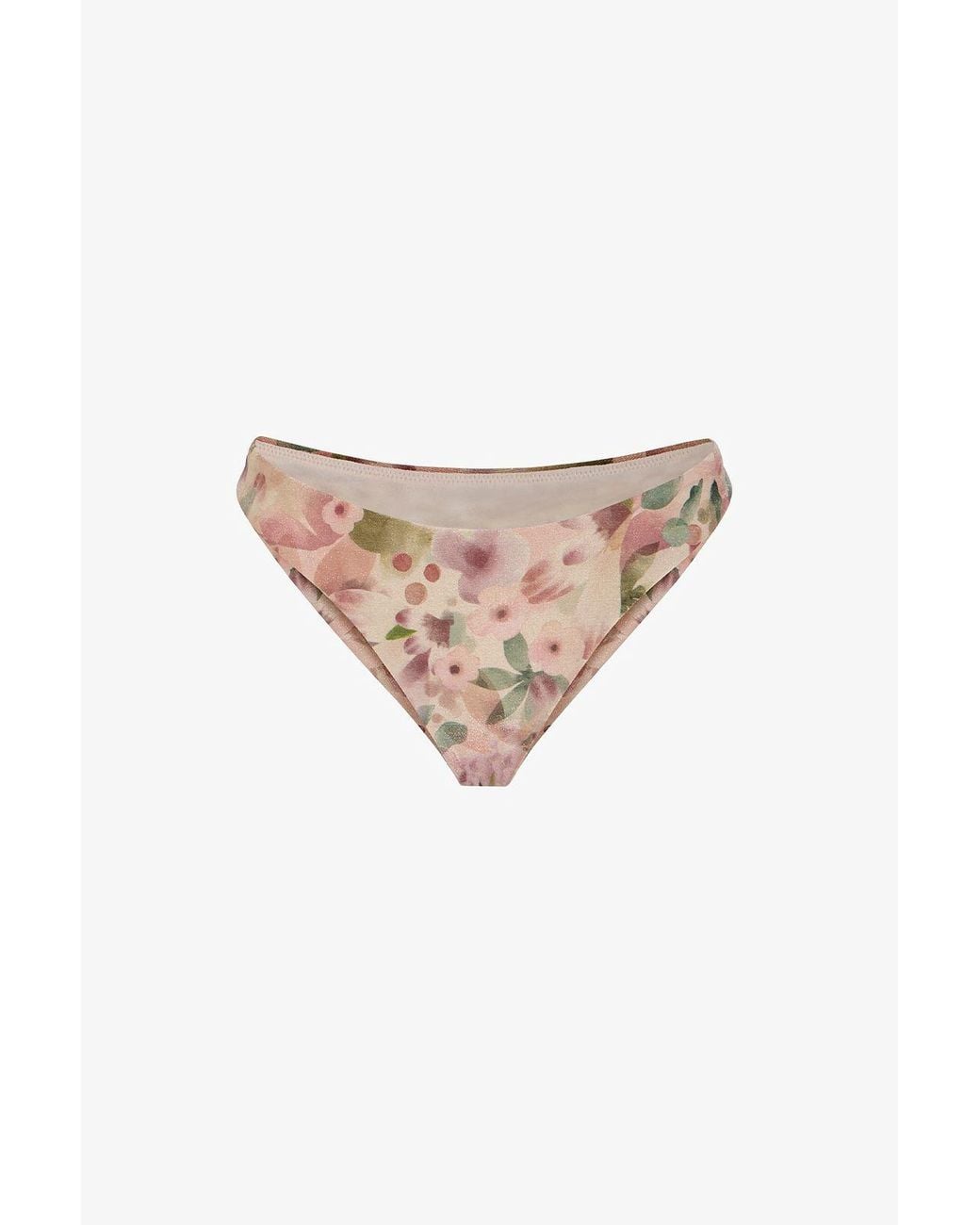 Penti White Aires Extra Super Floral Shimmery Mid Waist Bikini Bottom