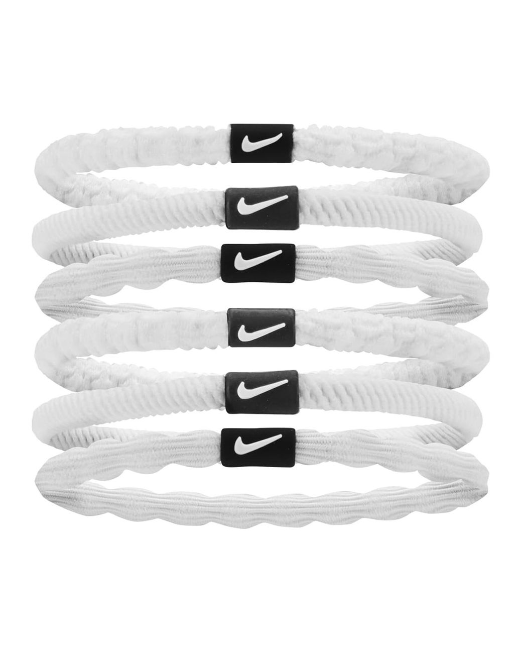 Nike White 2024 Flex Hair Ties (Pack Of 6) Material_Synthetic