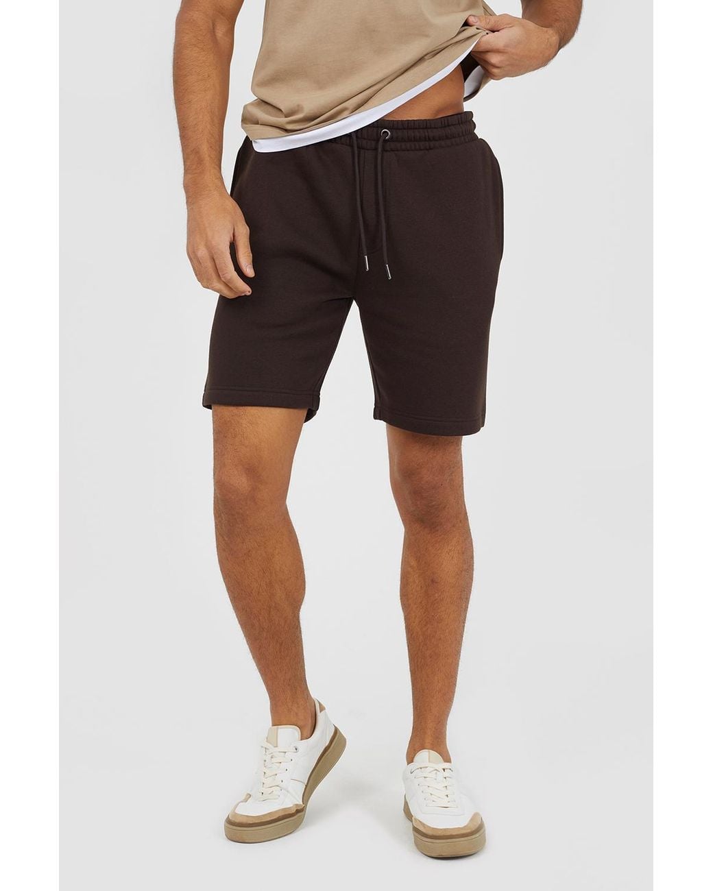 Brave Soul Black Basic Fleece Shorts for men