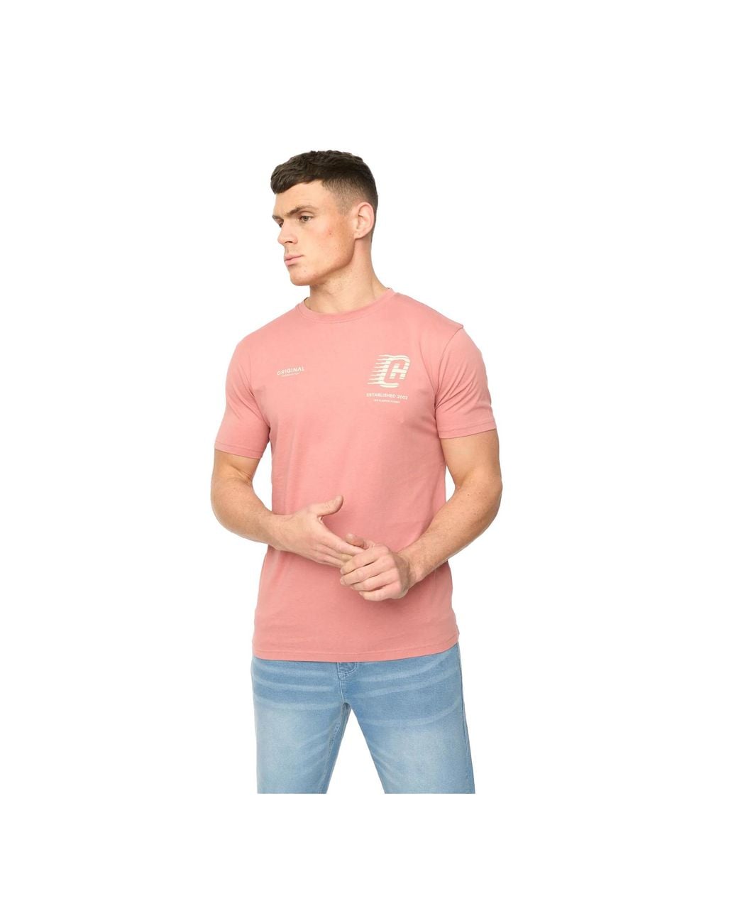 Crosshatch Red Morville Cotton T-Shirt for men