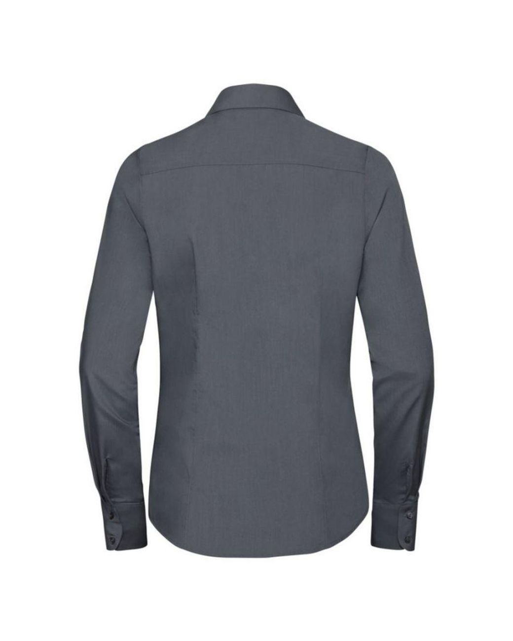 Russell Blue Collection Ladies/ Long Sleeve Poly-Cotton Easy Care Fitted Poplin Shirt (Convoy)