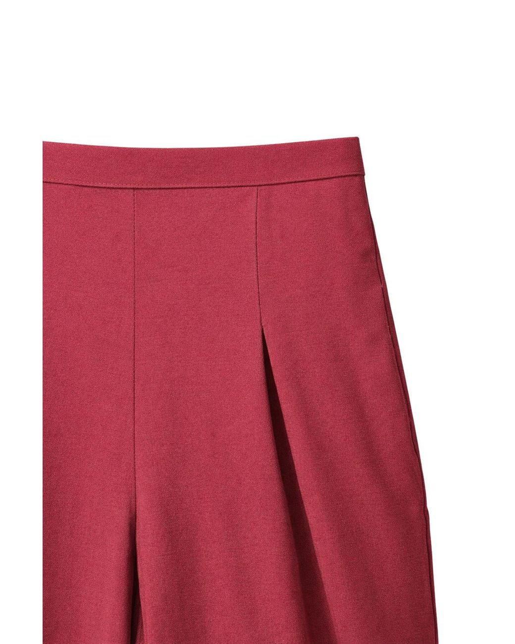 MixRay Red High-Waist Wide-Leg Crepe Trousers