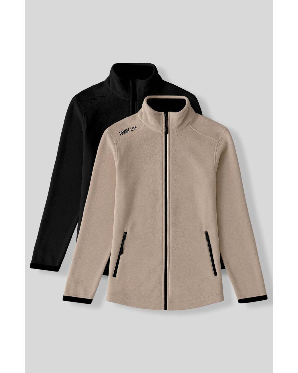 TOMMY LIFE Natural Plush Zip Sweatshirt