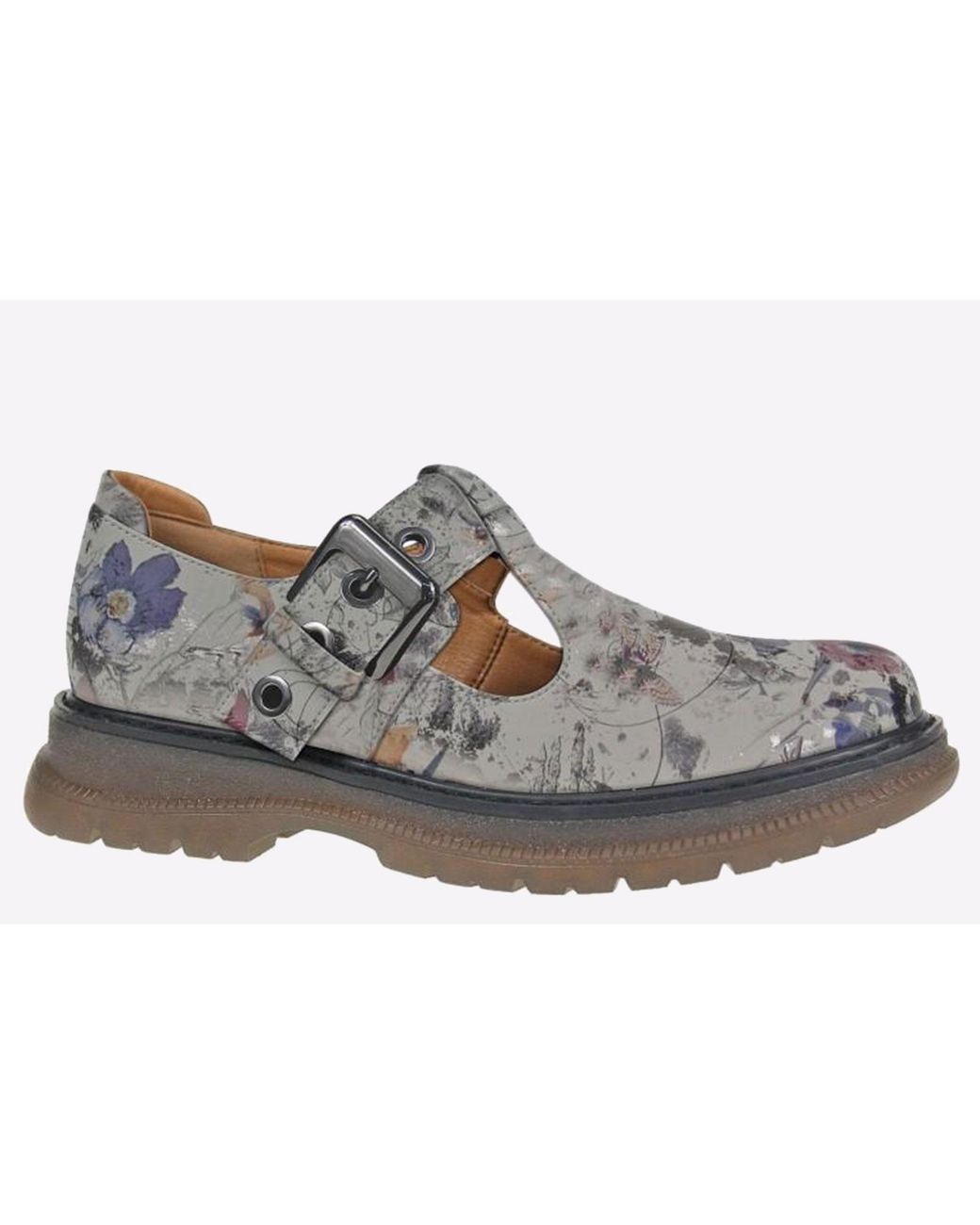 Cipriata Gray Cira T-Bar Buckle Shoes