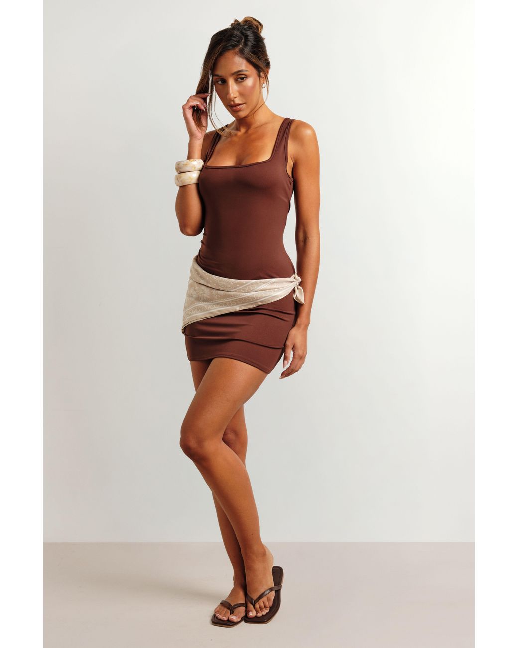 Boohoo Brown Super Soft Mini Dress