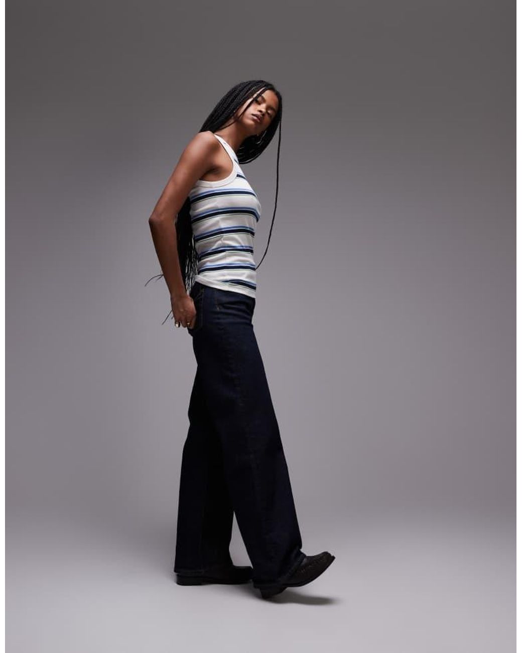 ARKET Gray Rib Jersey Vest Top