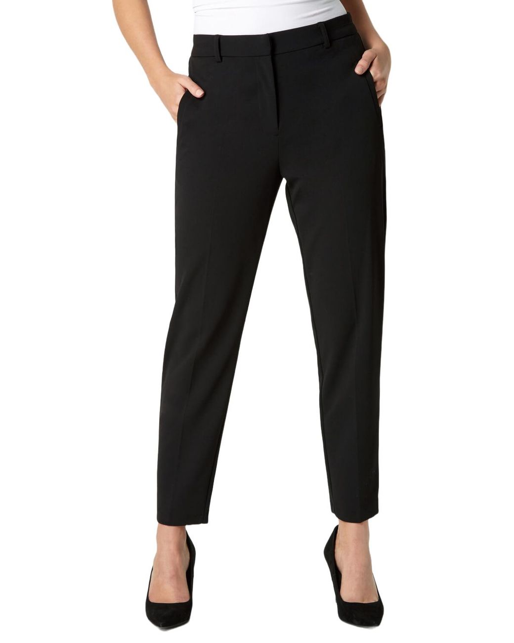Roman Black Short Straight Leg Stretch Trouser