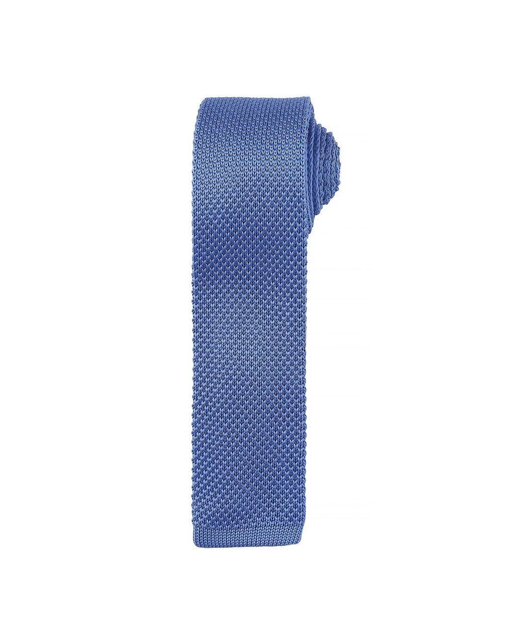 PREMIER Blue Slim Textured Knit Effect Tie (Mid) for men
