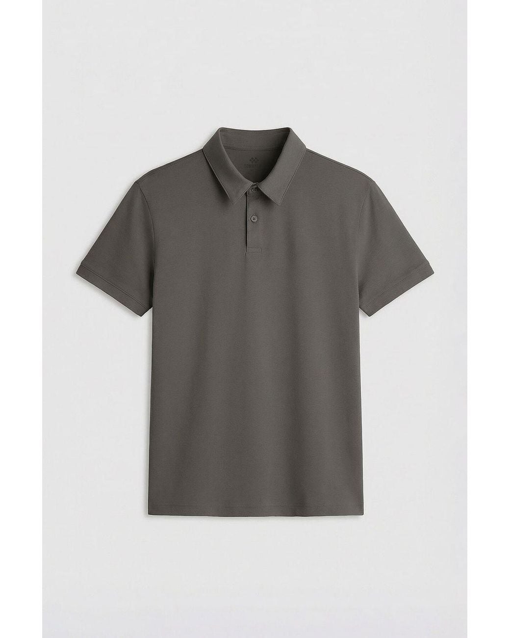 TOMMY LIFE Gray Cotton Elastane Polo T-Shirt for men