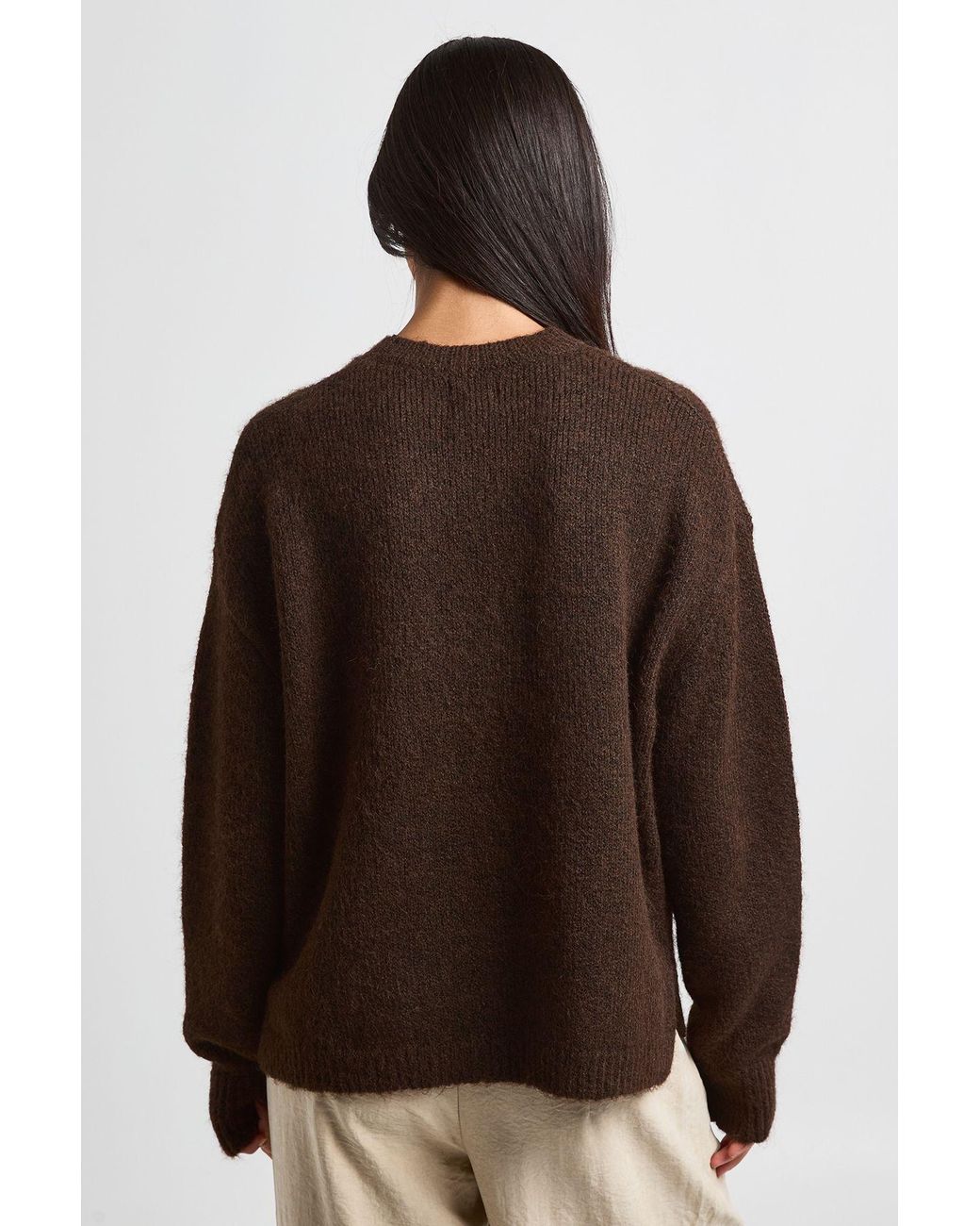 Boohoo Brown Super Soft Crew Neck Jumper