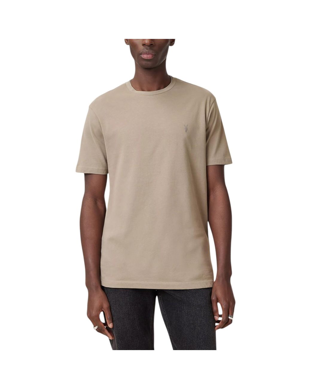 AllSaints Natural Crew Neck Short Sleeve T Shirt for men