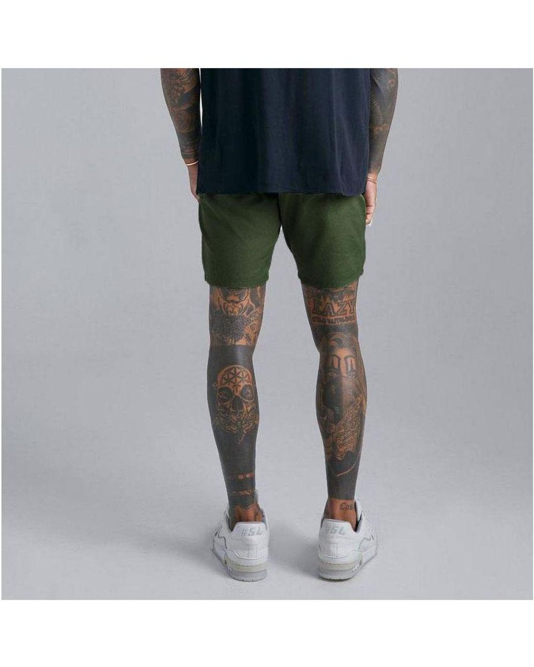 Secret Label Green Slim Fit Chino Shorts for men