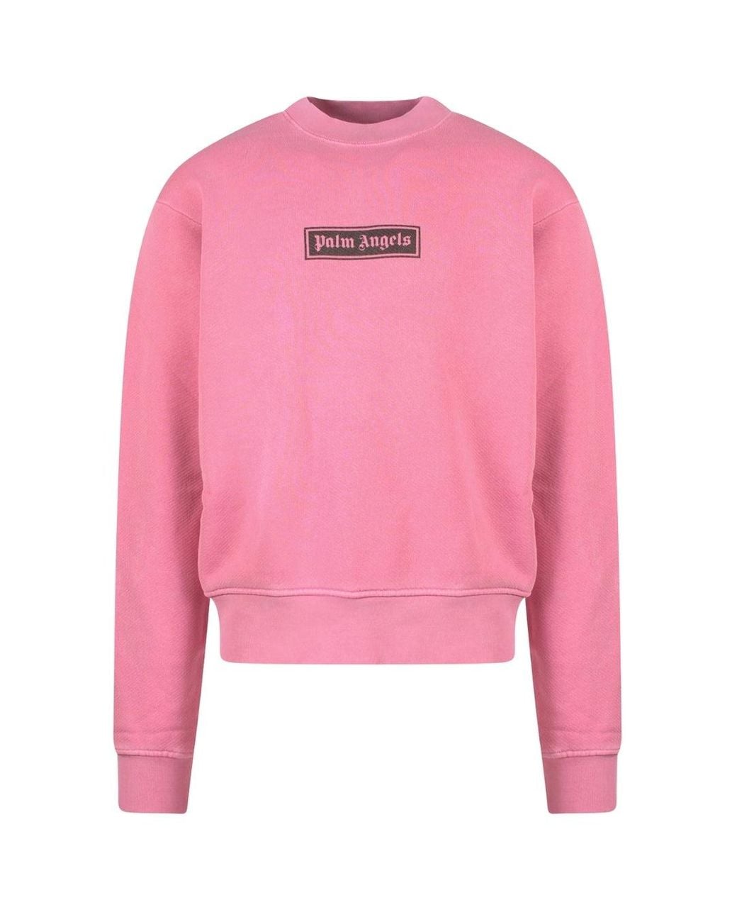 Palm Angels Pink Gd Box Logo Crewneck Cotton for men