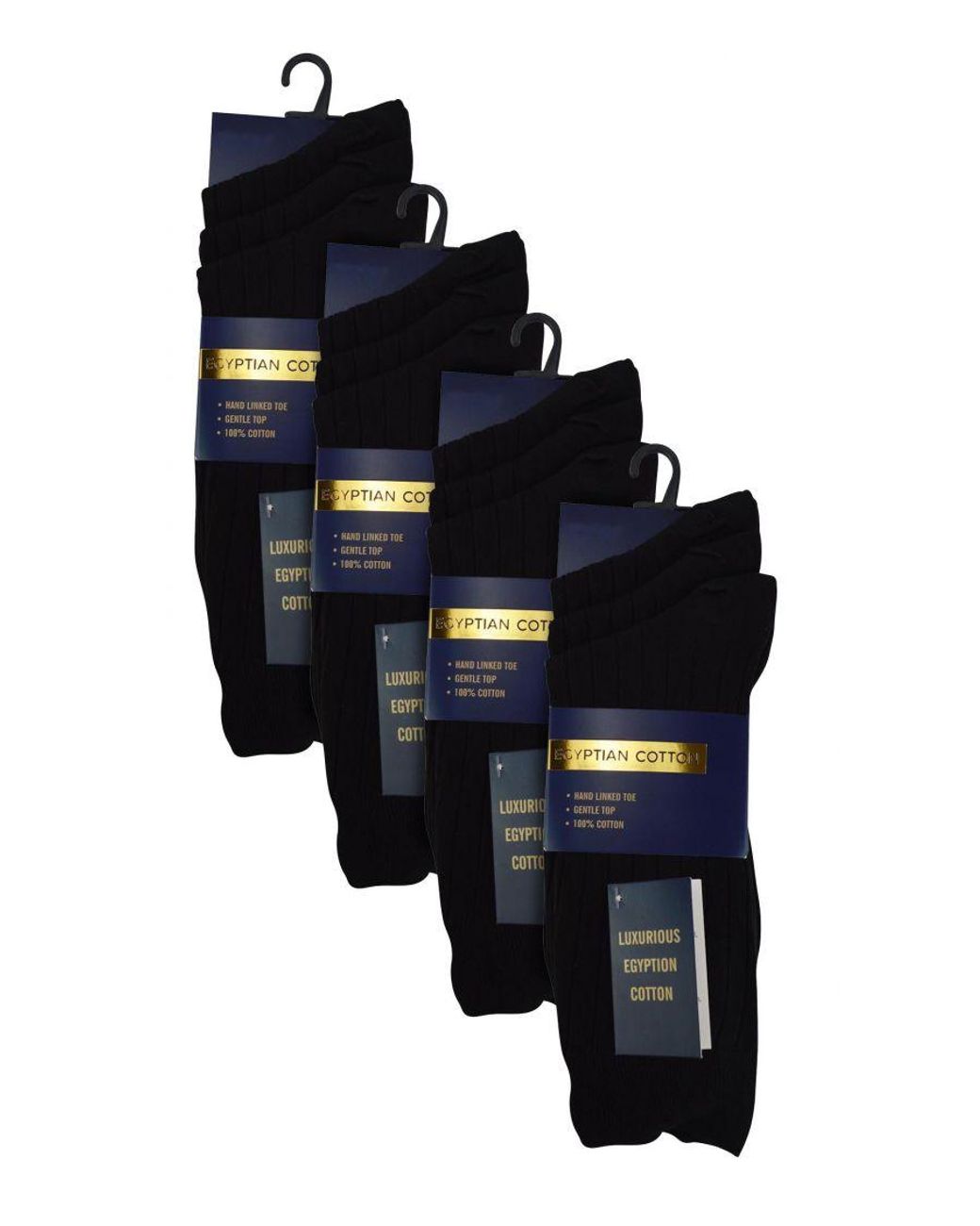 Sock Snob Black 12 Pair Multipack 100% Egyptian Cotton Socks