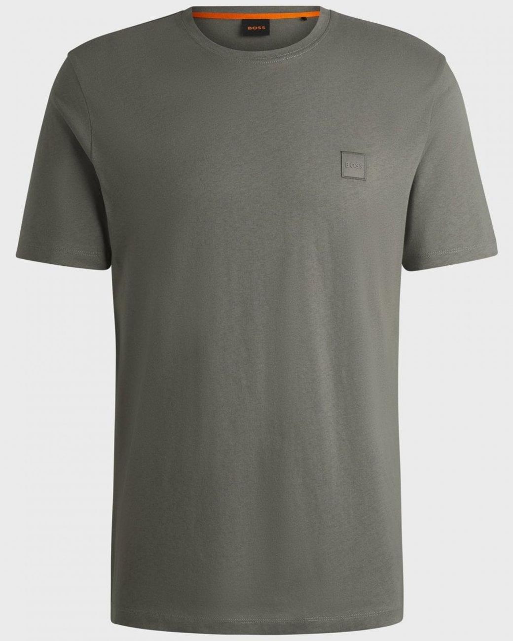 Boss Gray Boss Tales Cotton-Jersey T-Shirt With Logo Patch - 076, Size: L for men