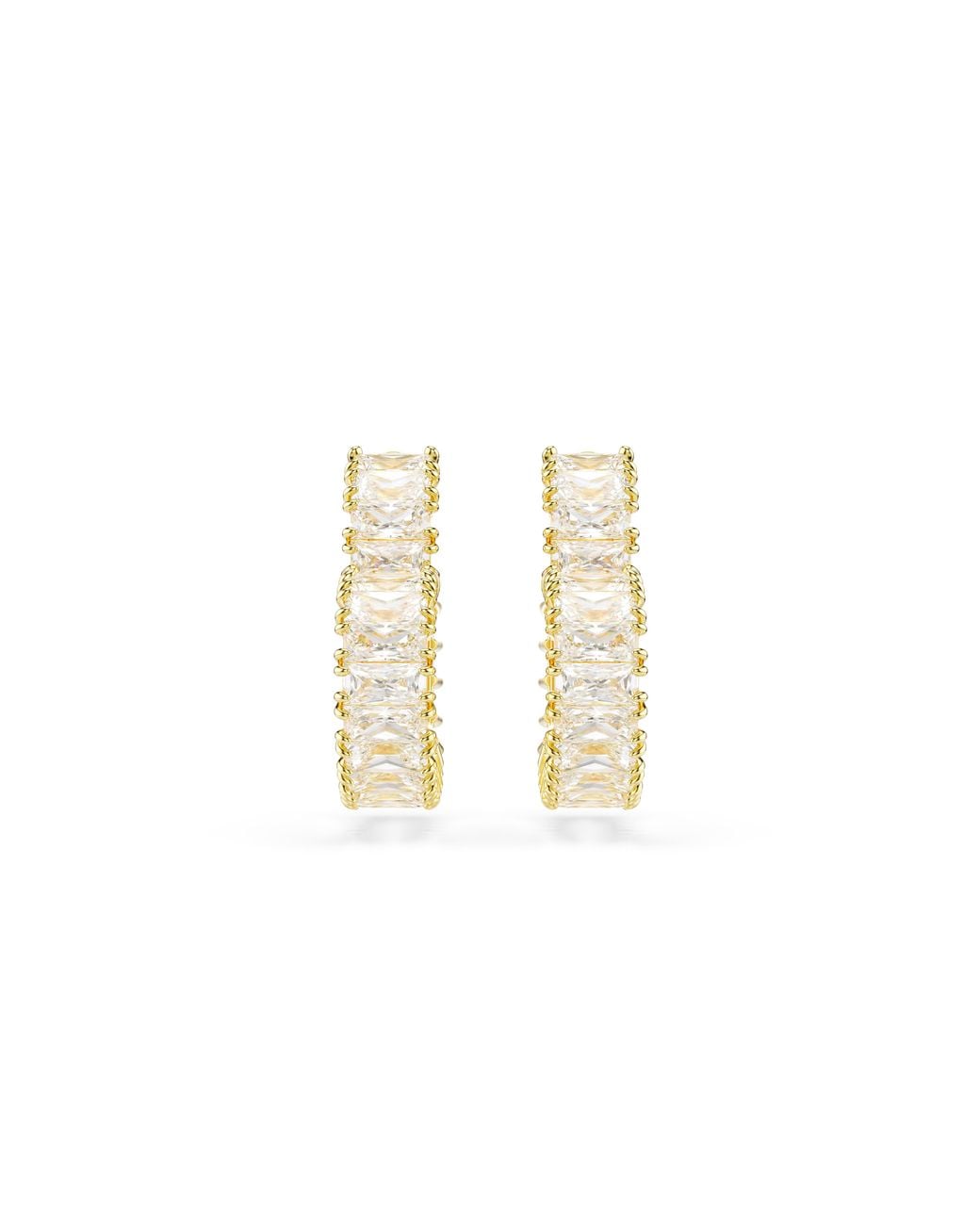 Swarovski Metallic 'Matrix' Plated Metal Hoop Earrings