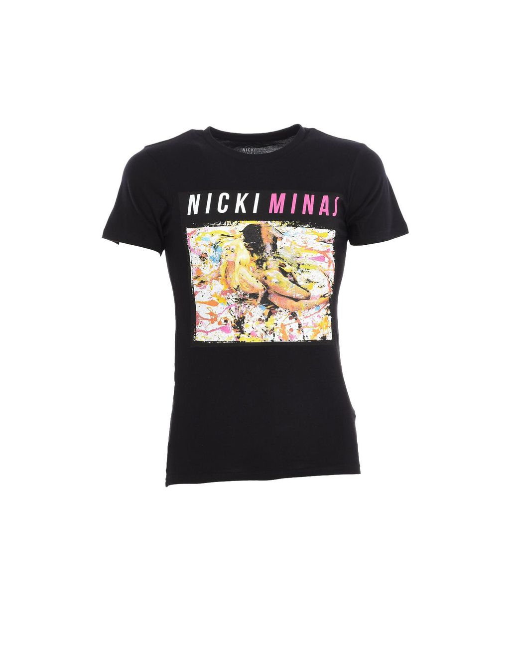 ELEVEN PARIS Black Nicki Short Sleeve Round Neck T-Shirt 13S1Lt076 for men