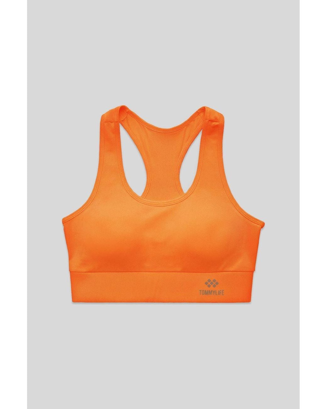 TOMMY LIFE Orange Sleeveless Cropped Fitted Sports Top