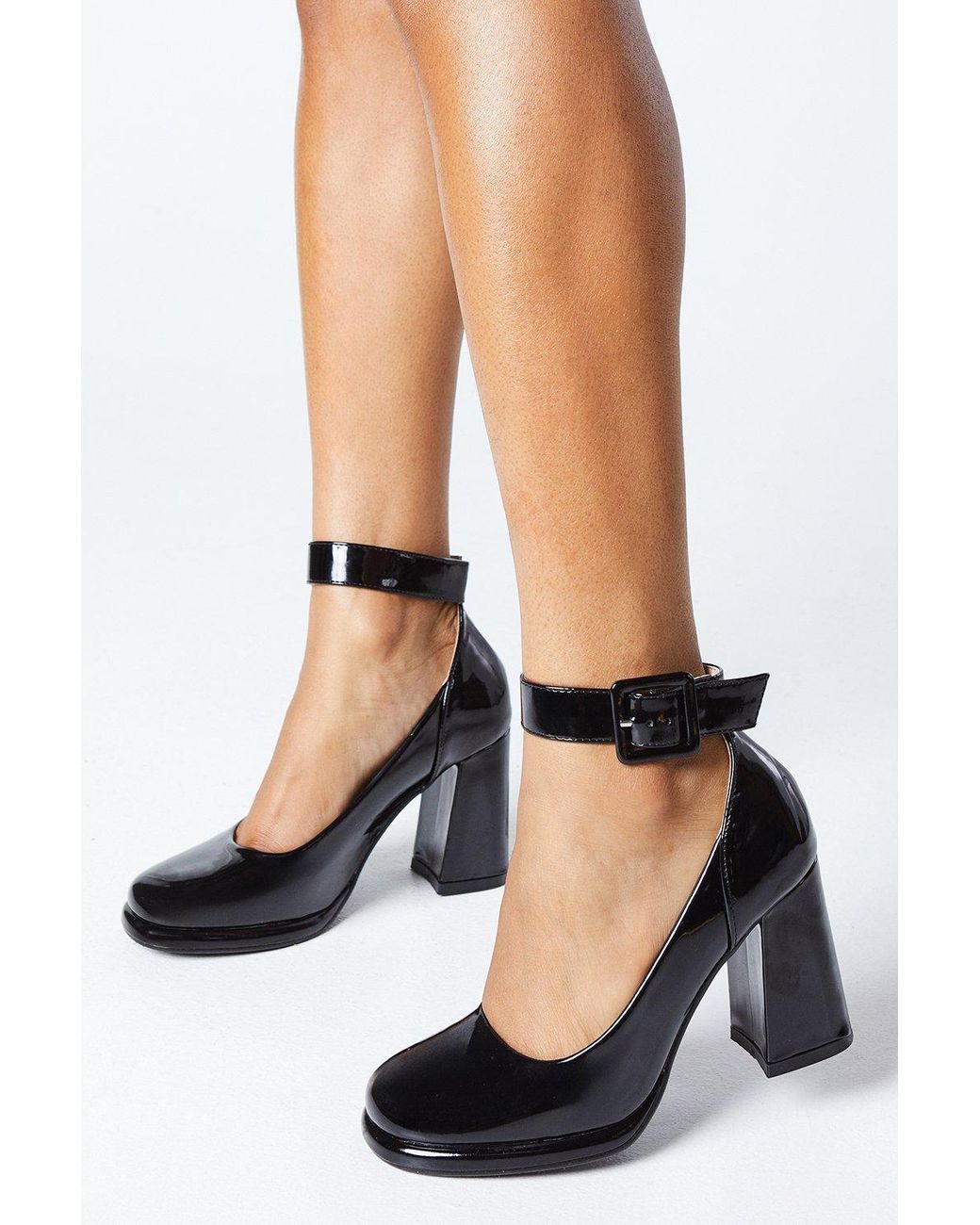 Faith Celine High Block Heel Platform Court Shoes in Blue Lyst UK