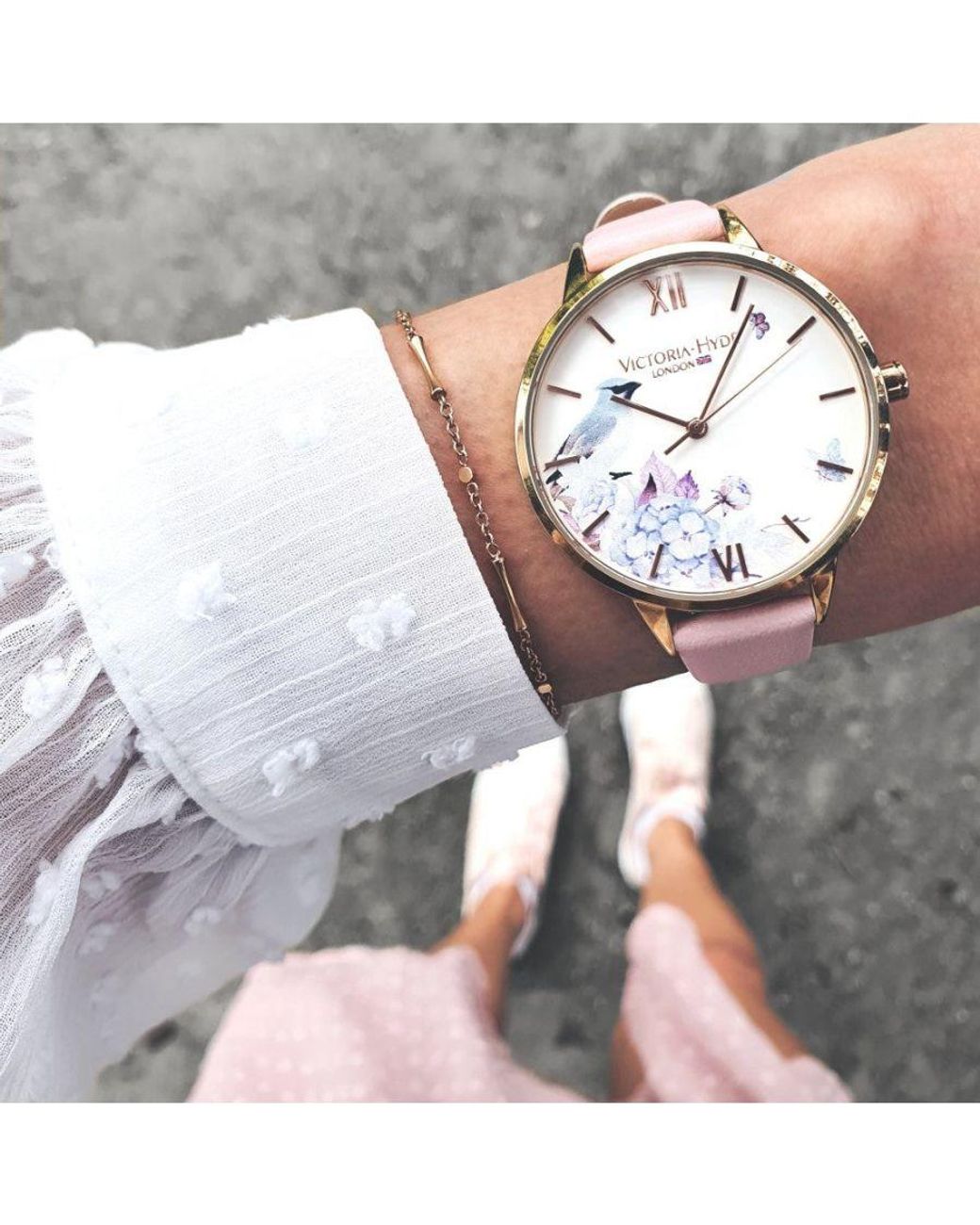 Victoria Hyde London Pink Watch Park Flower, Stainless Steel