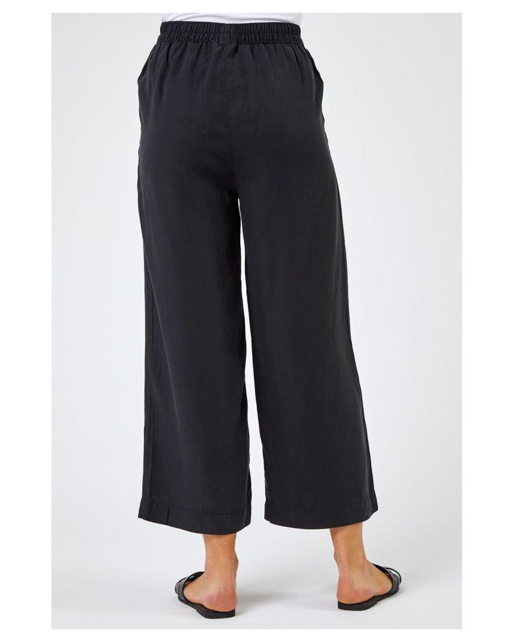 Roman Blue Waist Tie Detail Culottes