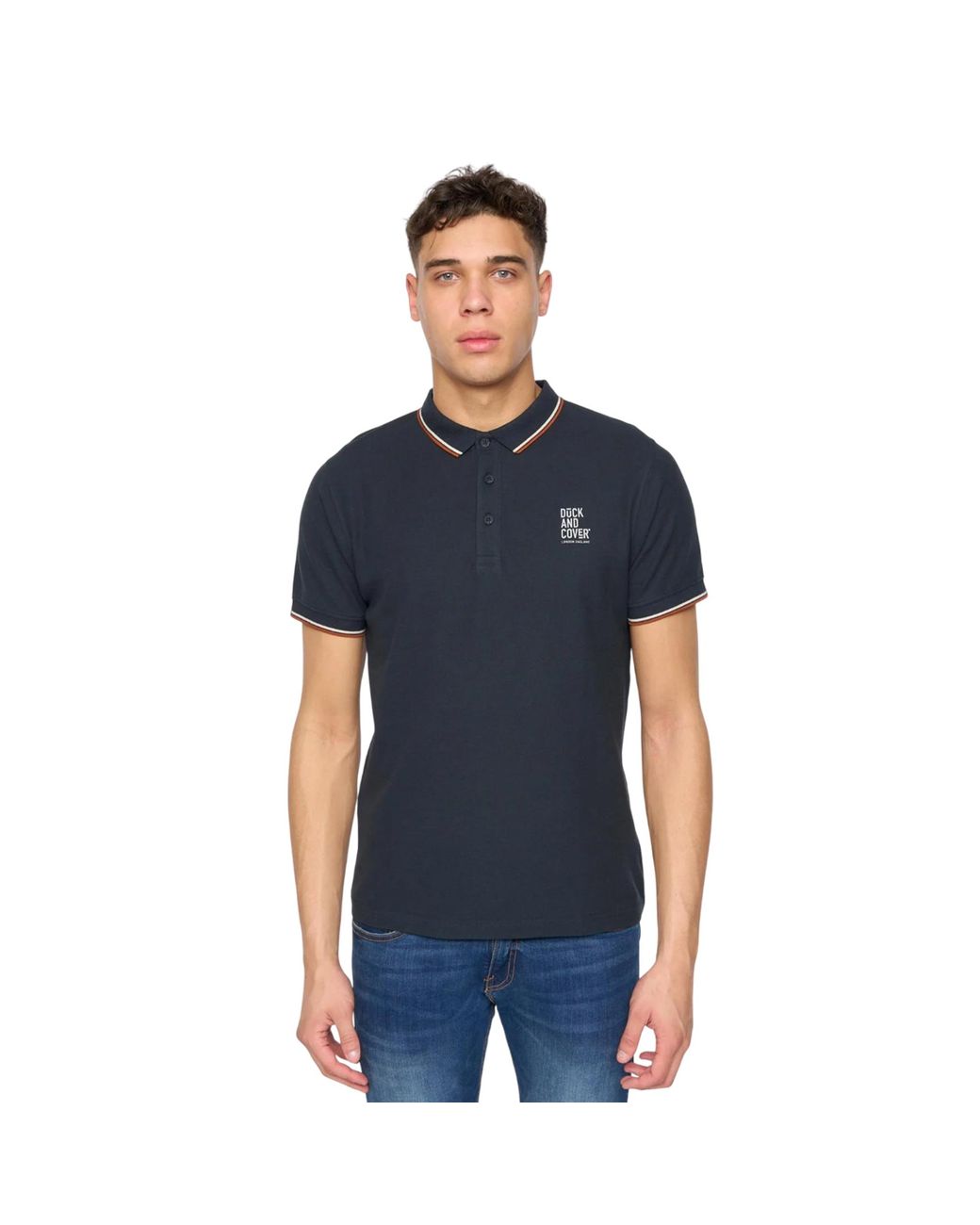 Duck and Cover Blue Melports Polo Shirt Cotton for men