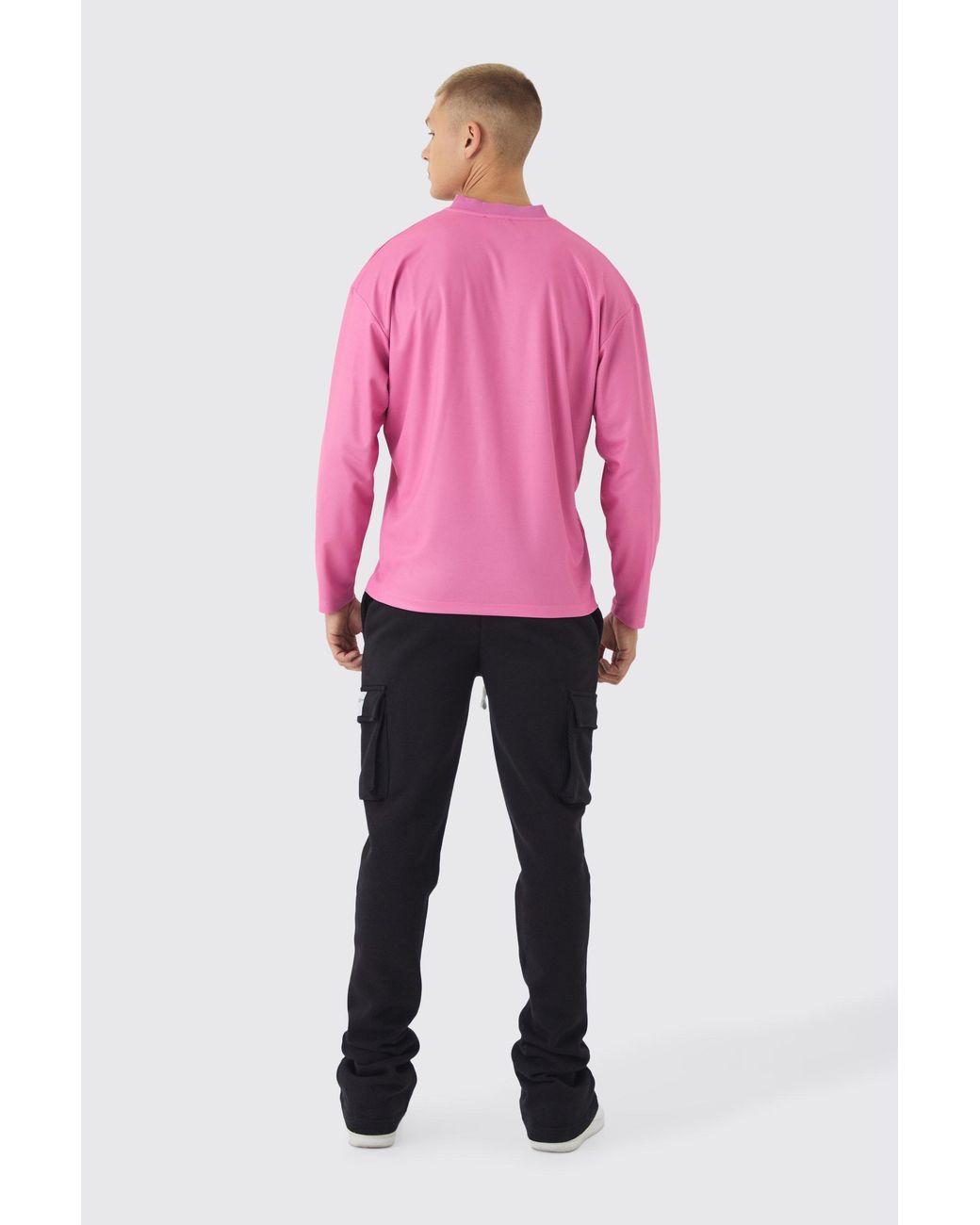 BoohooMAN Blue Slim Fit Extreme Stacked Woven Tab Cargo Jogger for men