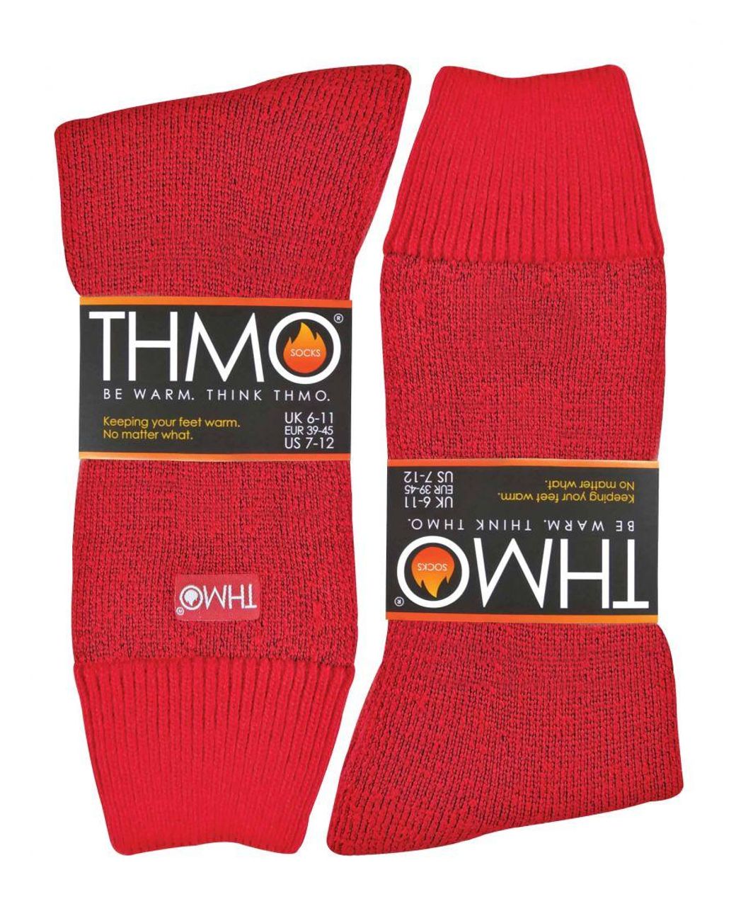 THMO Red 1 Pair Thick Fleece Lined Warm Thermal Socks For Winter for men