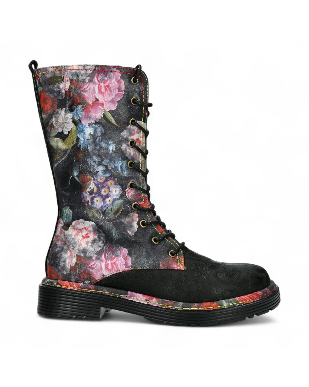 LAURA VITA Brown Incaso-18 Floral Gothic Victorian Leather High Boots
