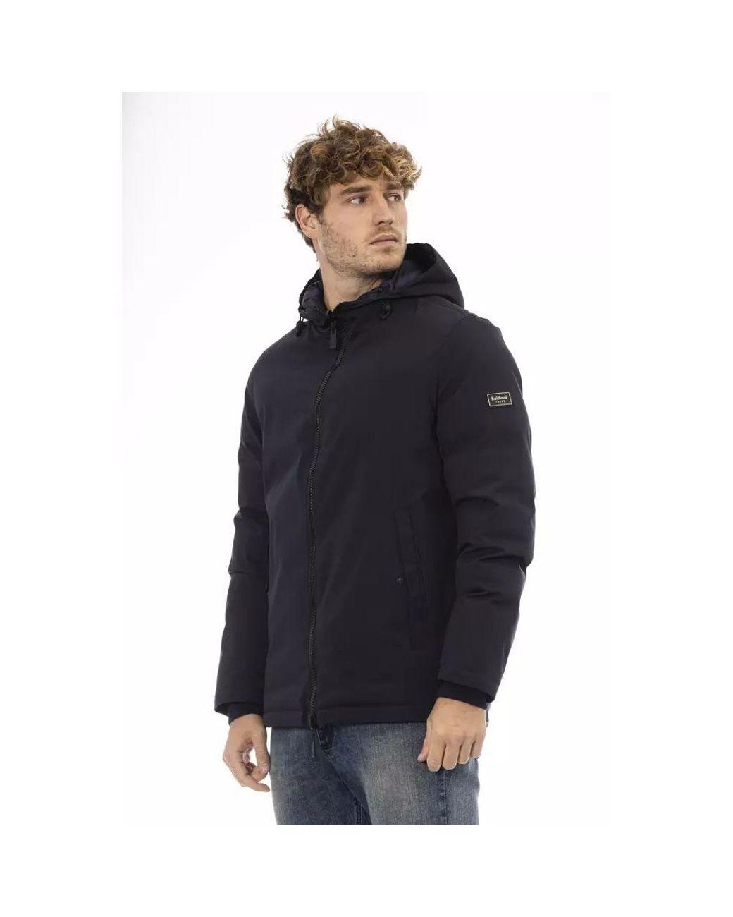 Baldinini Blue Polyester Shell Jacket for men