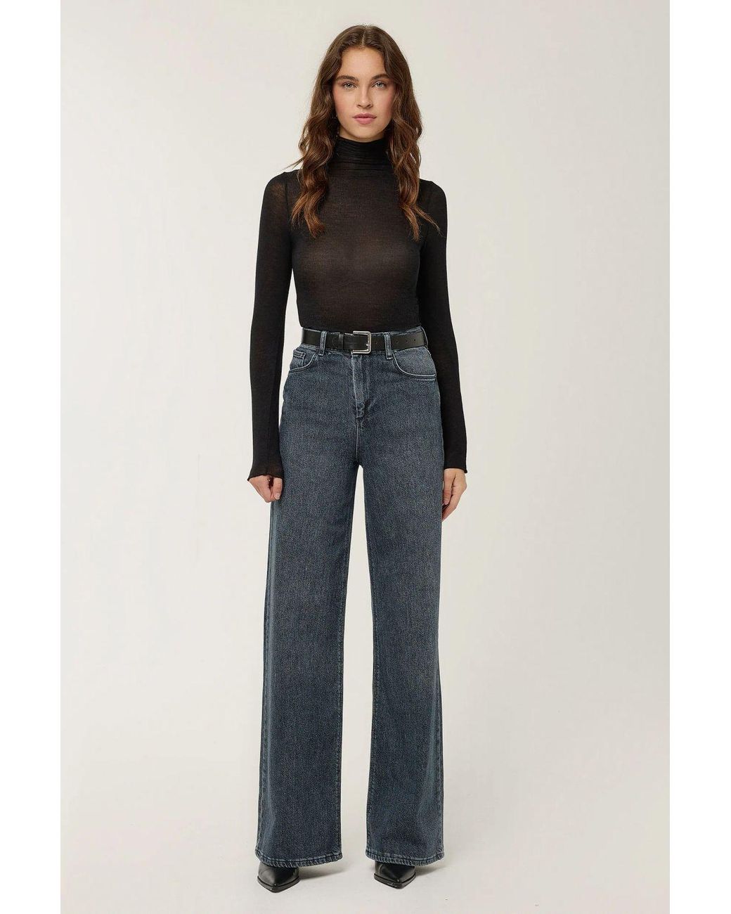 Hiccup Blue High Waist Wide Leg Jeans
