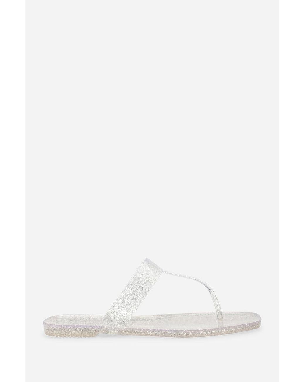 Where's That From White Wheres Rosalyn Glitter Thong Flip Flop Sandals