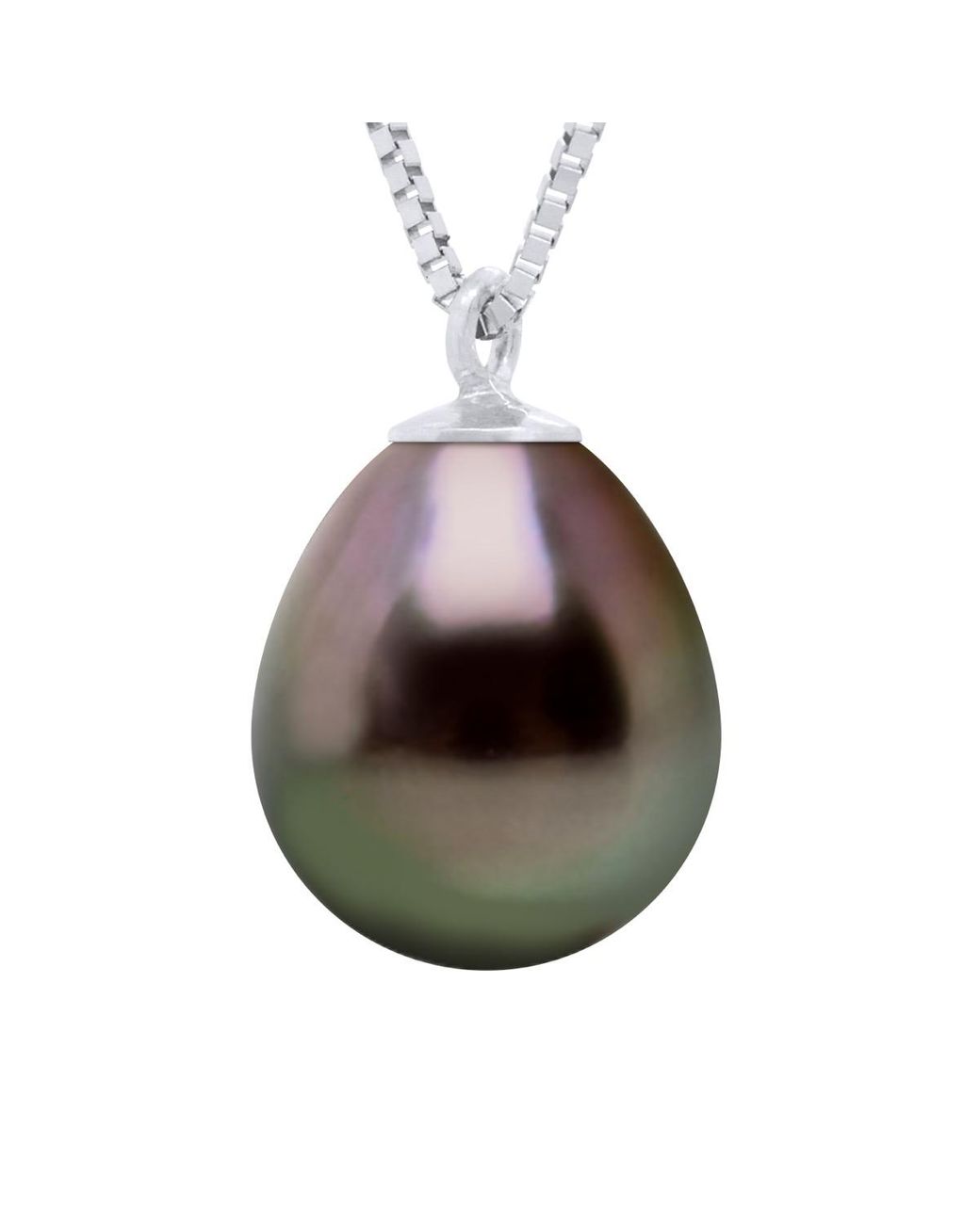 Ateliers Saint Germain Brown Necklace Real Cultured Tahiti Pearl Pear 9-10 Mm
