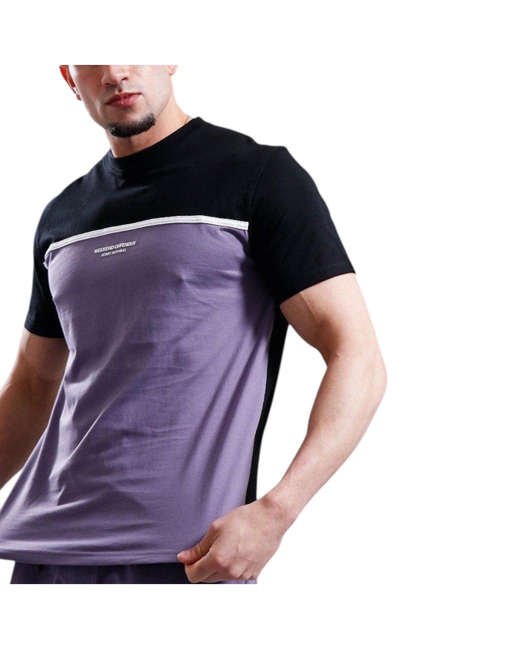 Weekend Offender Blue T Shirt Studio 54 Crew Neck Short Sleeve Casual Cotton Top for men