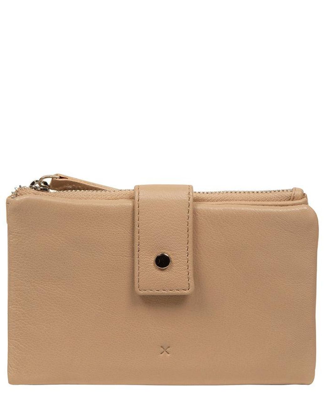 NiNa Amora Natural 'Veronica' Latte Leather Purse